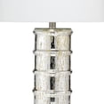 thumbnail image 3 of Benjara BM242125 Glass Table Lamp with Contemp Reflections, White & Silver, 3 of 5