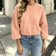 thumbnail image 5 of yillto Sweater for Womens Crop Knit Long Sleeve Fuzzy Crew Neck Pullover Warm Fall Winter Outwear, 5 of 6
