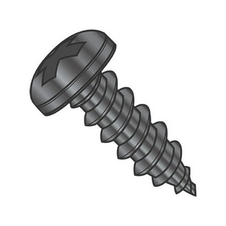 

Self-Tapping Screw - Type AB - Phillips Drive Pan Head - Black Oxide 18-8 Stainless Steel - 1/4 -14 Thread - 1 Long