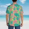 thumbnail image 6 of Xecao Colorful Palm Leaves print Hawaiian shirt - a stylish short-sleeve button-down for men, perfect for casual beach and tropical outings., 6 of 9