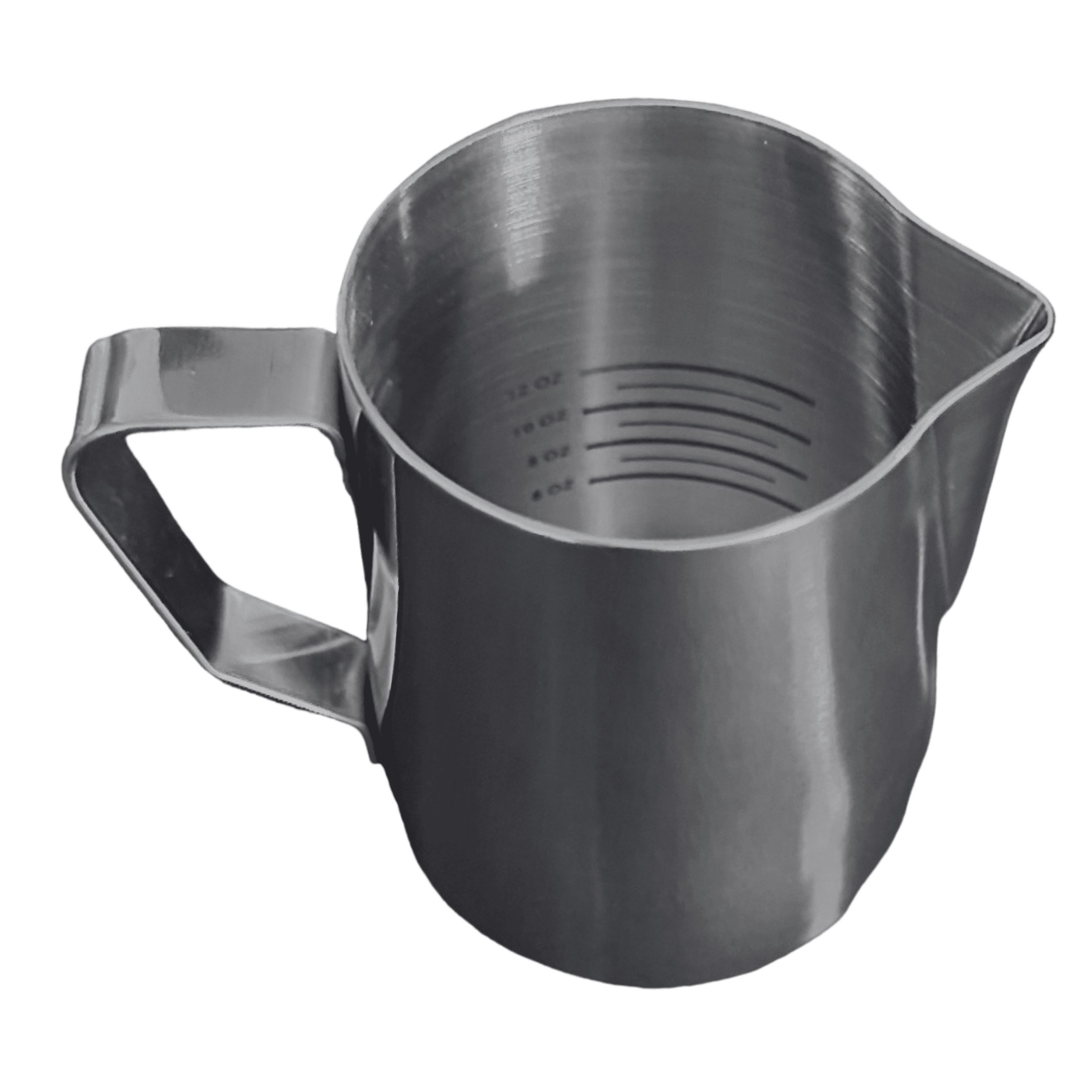 Rattleware Stainless Steel Latte Art Pitcher, 20 oz, with Etched Measurements and Drip-Resistant Spout