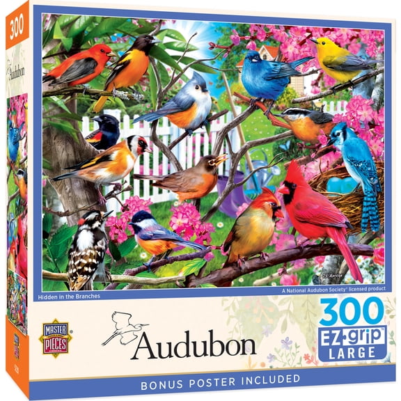MasterPieces EZ Grip 300-Piece Jigsaw Puzzle, Hidden in the Branches Puzzle for Adults, 18 x 24 Inches
