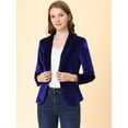 thumbnail image 2 of Chaqueta de terciopelo Allegra K para Mujer con Botones y cuello chal Azul real XL, 2 of 7