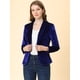thumbnail image 2 of Abrigo de Oficina Allegra K Chaqueta de Terciopelo Azul Real XS para Mujer, 2 of 7