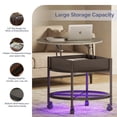 thumbnail image 5 of Ktaxon Mid-Century Coffe Table with Lift Top, 26.7" Round Coffee Table with Storage and Rolling Wheels, Modern Center Table for Small Spaces, Retro Gray, 5 of 9