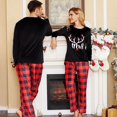 thumbnail image 3 of Christmas Couple Pajamas Matching Sets Mr. & Mrs Antler Loungwear Black Pajamas Set, 3 of 3