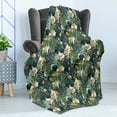 thumbnail image 4 of Green Soft Flannel Fleece Throw Blanket, Hawaiian Summer Aloha Pattern Tropical Plants and Hibiscus Flowers, Cozy Plush for Indoor and Outdoor Use, 50" x 60", Green Dark Teal Orange, by Ambesonne, 4 of 5