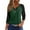 Army Green, variant on WTOBBY Women's Colorblock V-Neck Raglan Sleeve T-Shirt with 3/4 Sleeve, Casual Button Detail Top for Fall Season, Comfortable Fashion Apparel,Army Green L