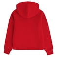 thumbnail image 4 of UDAUDU Girls Zip Up Hoodies Teen Fleece Long Sleeve Full-Zip Sweatshirts Thumb Hole Jacket Casual Fall Hoodie with Pocket Red 5-6 Years, 4 of 5