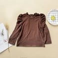 thumbnail image 4 of Lenpel Toddler Baby Girls' Fall Outfits Crew Neck Soft Cotton Long Sleeve Ruffle T Shirt Solid Casual Tops, 4 of 7