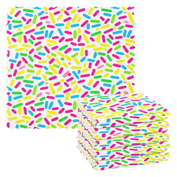 6 Packs Sprinkles Kitchen Dish Towels Soft Absorbent Dish Cloths 11"x11"