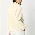 thumbnail image 6 of Caywon Cozy Women's Half Zip Fleece Sweatshirt with Stand Collar and Kangaroo Pocket, Loose Fit Long Sleeve Pullover for Fall and Winter, 6 of 7