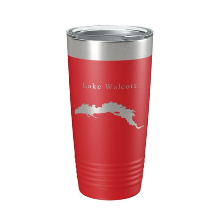 

Lake Walcott Map Tumbler Travel Mug Insulated Laser Engraved Coffee Cup Idaho 20 oz Red