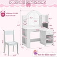 thumbnail image 6 of Kids Vanity Set with Lights, 2 in 1 Princess Makeup Vanity Desk with Jewelry Storage, Open Bookshelf, Storage Cabinet & Shelves for Little Girls (White), 6 of 7