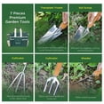 thumbnail image 4 of 7-Piece All-in-One Gardening Tool Set - 5 Stainless Steel Tools, Folding Stool, Removable Canvas Bag, 4 of 5