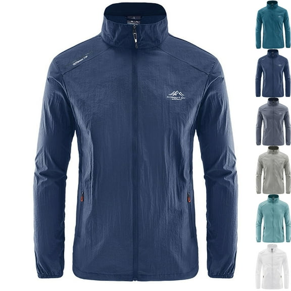 Admvng Rain Jacket Men Casual Plus Size Lightweight Breathable Running Cycling Hiking Outdoor Windbreaker M-5XL