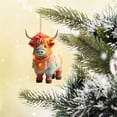 thumbnail image 5 of Christmas Ornaments Highland Cow Decor Christmas Tree Decorations Cute Acrylic Cow Pendants Cartoon Cow Decorative, 5 of 6