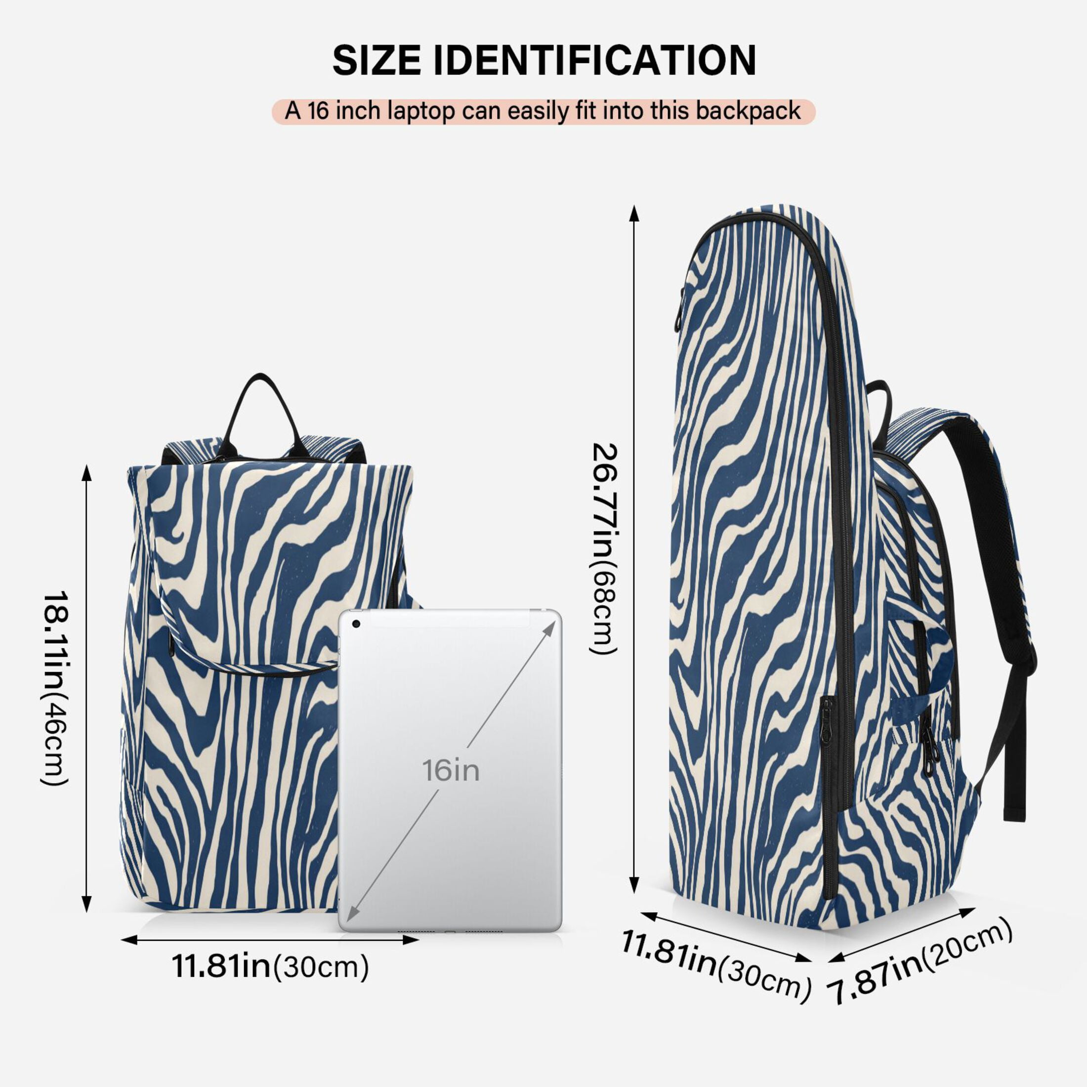 2 Racquet Holder Tennis Backpack Tennis Racket Covers Gym Bags Digital Blue Zebra Stripes