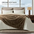 thumbnail image 6 of EverGrace Ultra Soft Luxury Fluffy Faux Rabbit Fur Throw Blanket, Thick Warm Bubble Throw for Bed, Cozy Plush Reversible Blankets for Couch, Chair, Sofa, Natural Tan, 60x80 Inches, 6 of 8