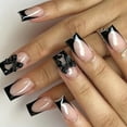 thumbnail image 4 of Press on Nails French Tip Square Nails Tips Designs Fake Nails Artificial Acrylic Nails Full Covers Acrylic False Nails, 4 of 7