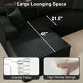 thumbnail image 6 of GNIXUU 103” W Corduroy Boneless Couch, L-Shaped Sectional Sofa with Left Facing Chaise, Comfy Memory Foam Cloud Compression Couches for Living Room Home Office, No Assembly,Black, 6 of 7