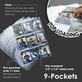 thumbnail image 4 of BAZIC Sports Card Holder Protector Sheet, 9 Pockets Plastic Top Loading Sheets, 11 Hole Punch, Organize Business Cards Photos, (10/Pack), 1-Pack, 4 of 7