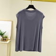 thumbnail image 5 of Asxite Womens Pajamas Casual Loose Breathable Sleeveless Crew Neck Solid Sleep Shirt, 5 of 6