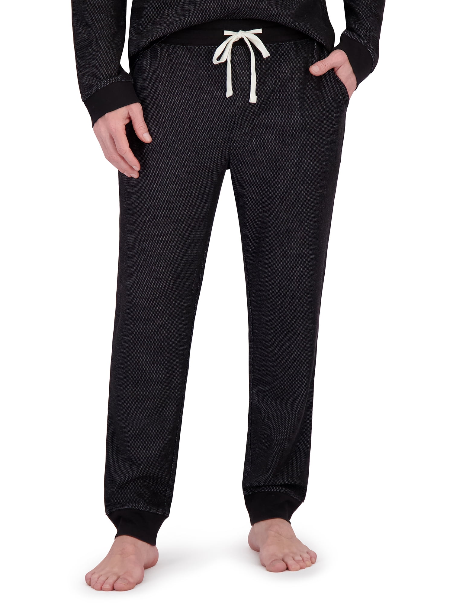 Hanes Mens Raschel Thermal Henley Pajama Top and Sleep Jogger Set, Sizes S-2XL