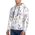 thumbnail image 3 of Picia Lavender Flowers Pattern Casual Men's Hoodie - Lightweight Hooded Sweatshirt with Kangaroo Pocket, Comfortable Pullover for Everyday, Travel-4X-Large, 3 of 7