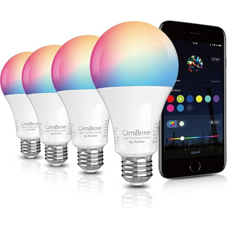 Smart WiFi Alexa Light Bulb,Color Changing Bulbs Works with Alexa, Echo, Google Home & Siri, 2.4GHz WiFi Only, No Hub Required, A19 E26 Multicolor (4 Pack)