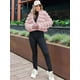 thumbnail image 4 of Chaqueta de Piel Sintética para Mujer, Abrigo Corto Abullonado de Larga, Abrigo Cálido de Invierno. Rosa S, 4 of 8