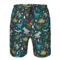 thumbnail image 3 of Logiee Christmas Dinosaur colorful Print Mens Swim Trunks Quick Dry Board Shorts,Breathable Hawaii Beach Shorts Swimwear Bathing Suits-3X-Large, 3 of 6