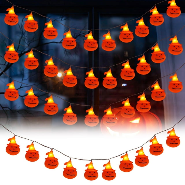 ERK LED Pumpkin String Halloween Bar Decorated With Decorative Lights Halloween Atmosphere