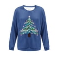 thumbnail image 5 of Yteetum Chandails en Molleton de Noël pour Femmes, Col Rond, Tricot Côtelé, Chandail Sans Capuche, Imprimé Graphique, Manches Longues, 5 of 5