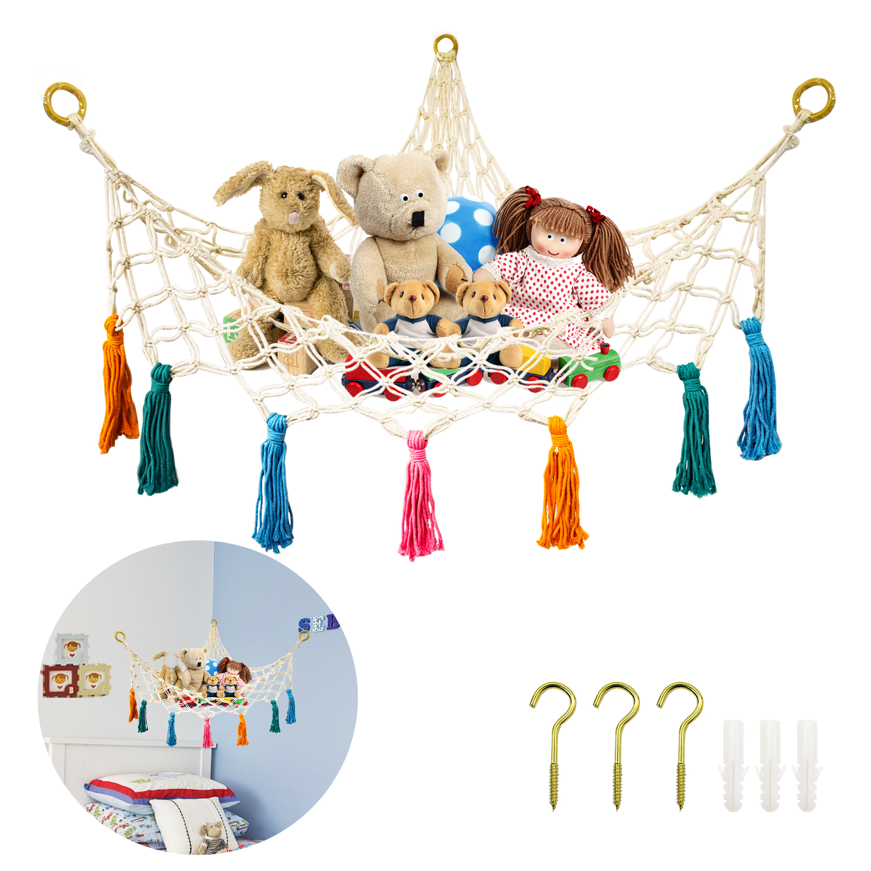 Stuffed Animal Net or Hammock Plush Animal Net Toy Hanging Organizer