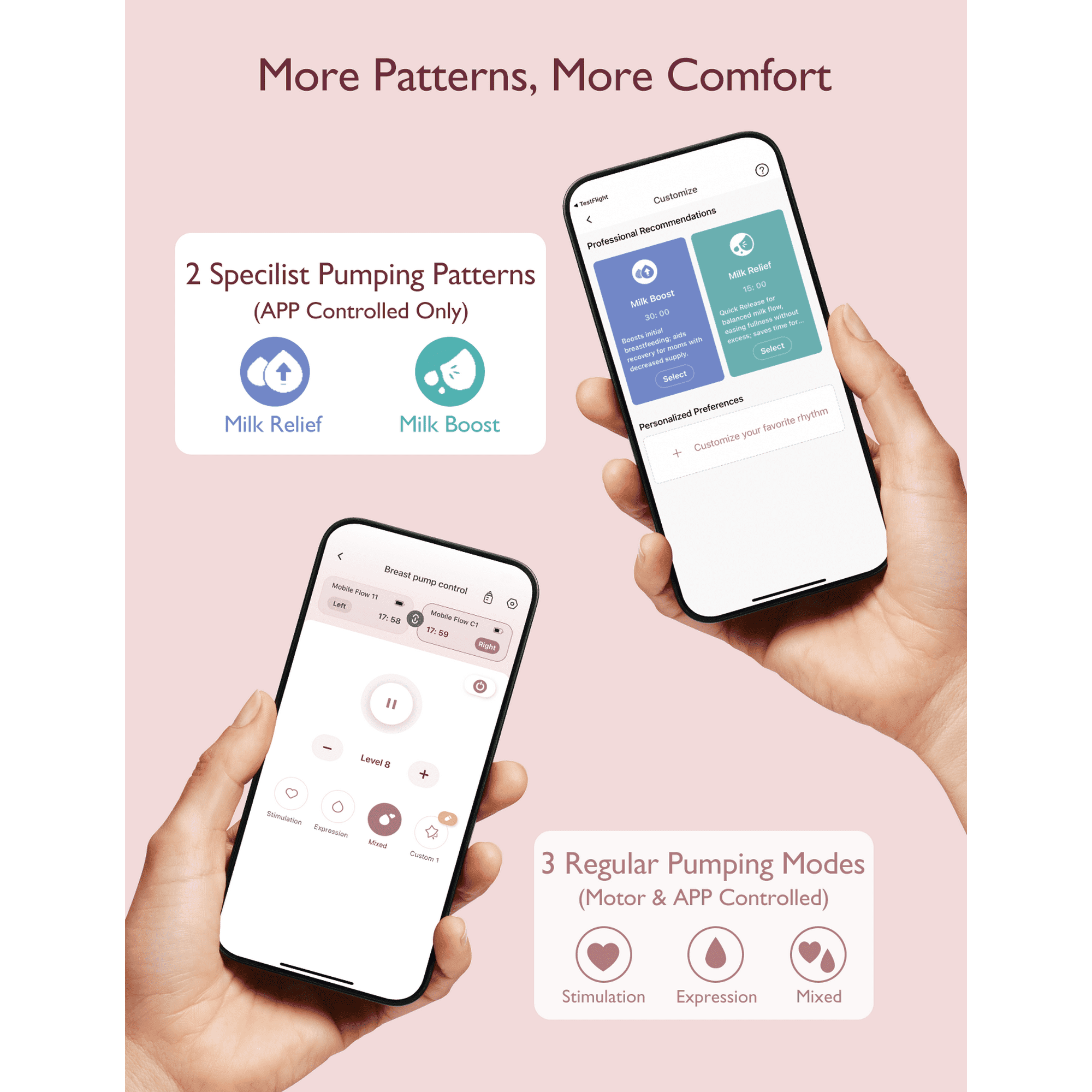 Momcozy Breast Pump Hands Free Upgraded Mobile Flow, M9 App Discreet Control Personalized Multi-Modes & 15 Levels, 1 Pack