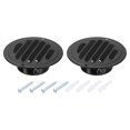 thumbnail image 1 of 2 Pack Stainless Steel Air Vents, 2.7 Inch Louvered Grille Cover, Black, 1 of 7