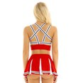 thumbnail image 5 of Sxiwei Womens Cheerleading Costume Dress Crop Top with Mini Pleated Skirt Cheer Leader Outfits Red L, 5 of 7