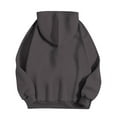 thumbnail image 4 of Oversized Hoodies with Pocket Women Cotton Plain Pullover Hooded Sweatshirts Sweater Long Sleeve Fleece Lined Tops (L, Dark Gray), 4 of 5