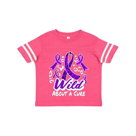 

Inktastic Pancreatic Cancer Awareness Wild About a Cure Purple Ribbons Gift Toddler Boy or Toddler Girl T-Shirt