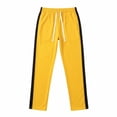 thumbnail image 7 of YABCSAZ Mens Color Block Stripe Sweatpants Drawstring Elastic Waist Straight Leg Wide Leg Casual Lounge Pants Cotton Blend Open Bottom Athletic Track Pants Trousers, 7 of 7