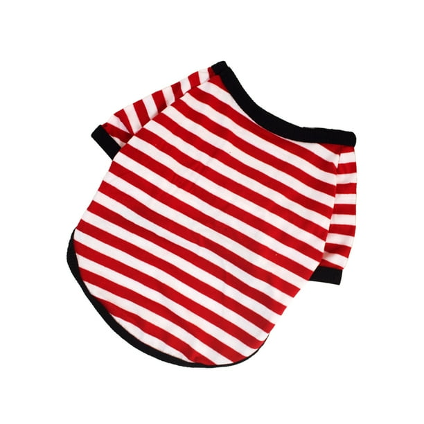 sweethay Chaleco para cachorros Cuello flexible Calor Ropa para perros a rayas Ropa Camisa para cachorros Sudadera elástica para mascotas Rojo Type3 NO3
