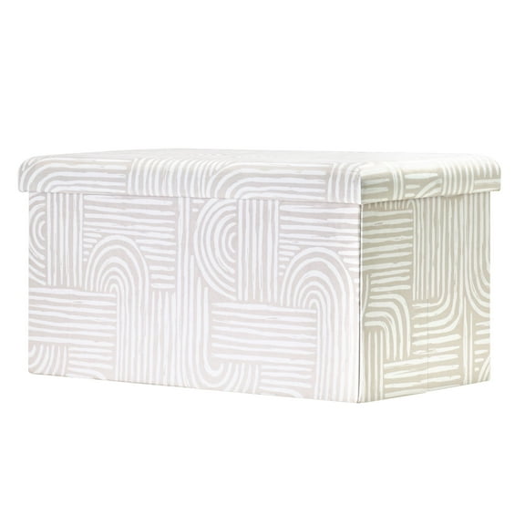 American Art Decor Concealed Cache Padded Foldable Storage Stool - 2.75" x 30"