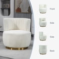 thumbnail image 5 of HOMEFUN 360 Degree Swivel Cuddle Barrel Accent Sofa Chairs, Round Armchairs with Wide Upholstered, Fluffy Fabric Chair for Living Room, Bedroom, Office, Waiting Rooms(White Boucle), 5 of 7