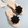 thumbnail image 4 of Wensltd Women Flower Flip Flops Lightweight Beach Sandals Daily Casual Soft Sole Sandals Black, 4 of 9