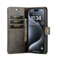 thumbnail image 6 of for iPhone 16 Plus Case, PU Leather Detachable Vintage Wallet Flip Magnetic Clousure Drop Protective Slim Phone Case Cover for iPhone 16 Plus with Card Holder - Gray, 6 of 7