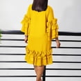 thumbnail image 4 of Women Dress Fashion Casual Ruffle Hem Flare Sleeve Plus Size Maxi Dress, 4 of 9