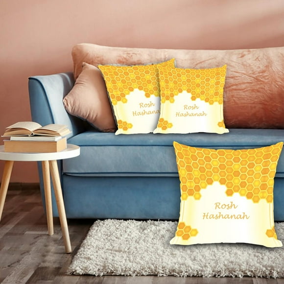 olkpmnmk Clearance Sale!Room Decor,Bee Day Bee Pillow Peach Leather Sofa Cushion Cover Honeybee Theme Honey Print Pillow Cover Festival Decoration 1pcs,Pillow Covers