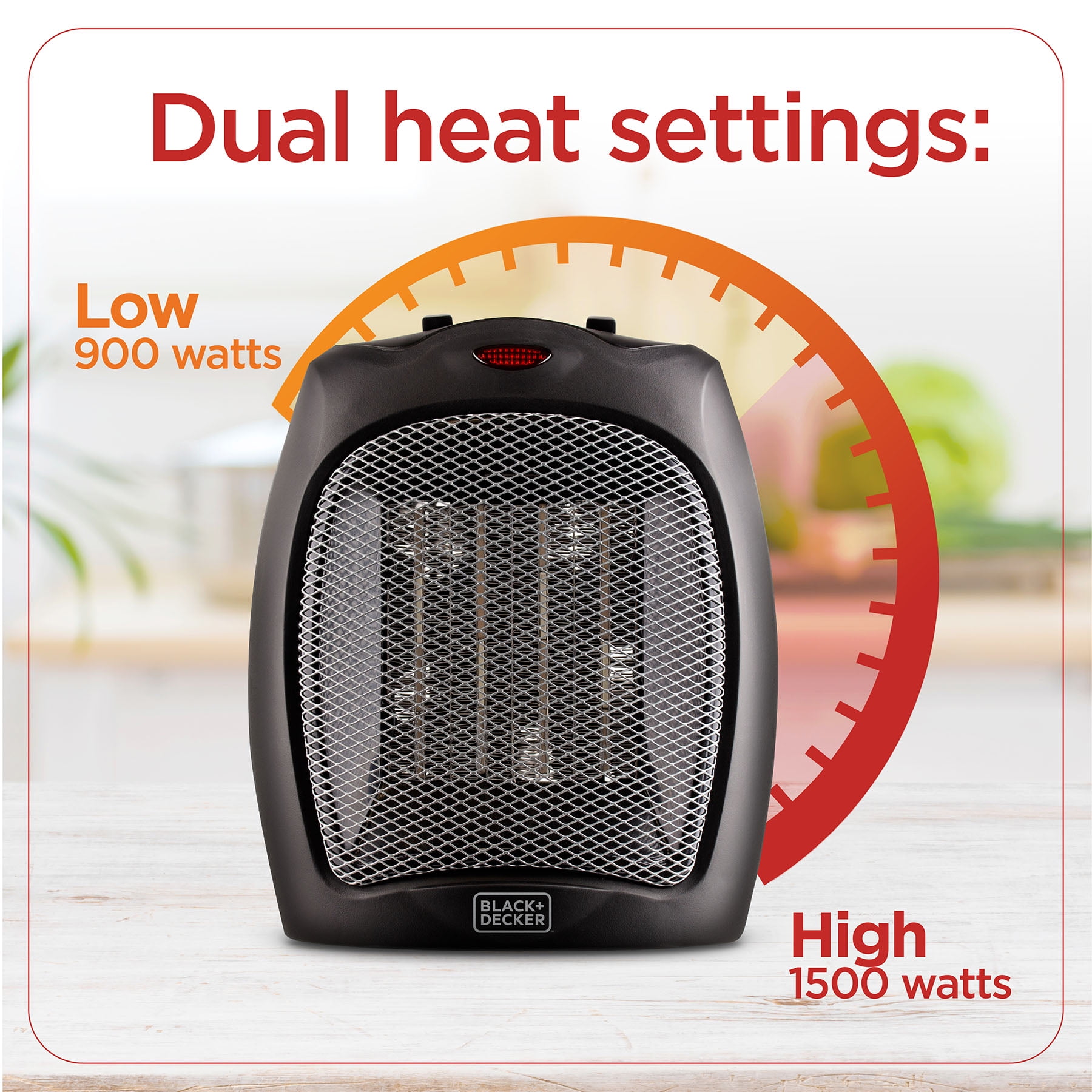 BLACK+DECKER Electric Heater, 360° Surround Portable Heater, Mini Heater  with Fan & Adjustable Thermostat, Space Heater with 3 Settings & Manual