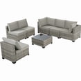 thumbnail image 2 of Howcool 7-Piece All-Weather Wicker Rattan Outdoor Patio Furniture Set,Modular Patio Conversation Furniture Set with Thick Cushions & Tempered Glass Table, 2 of 8